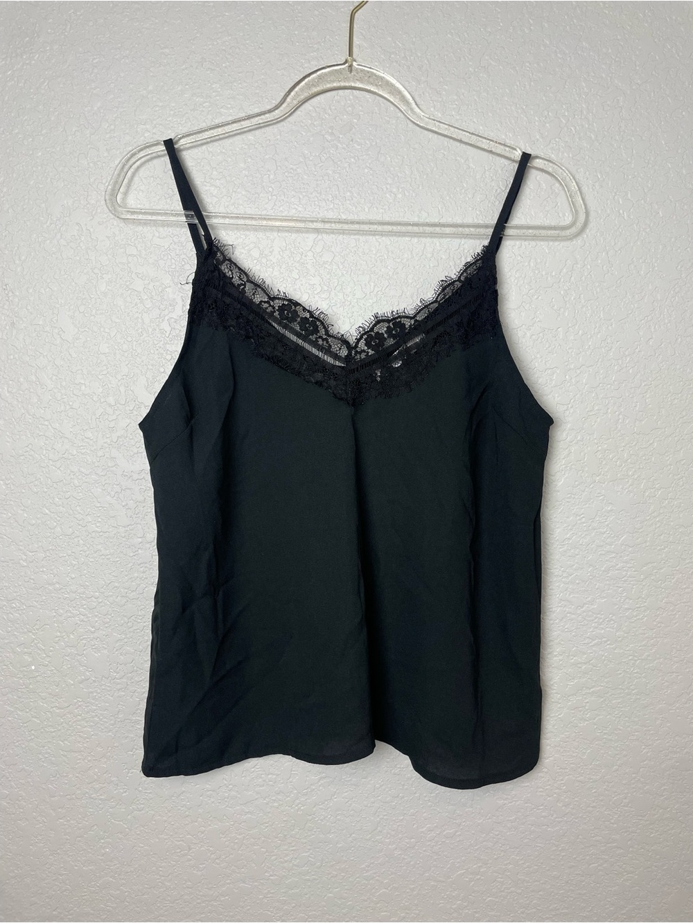 Bnwt! Nasty Gal Black Lace-Trim Cami Tank Top Size L